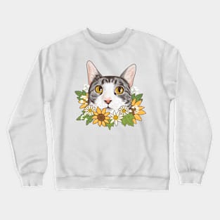 Doby with Sunflowers Crewneck Sweatshirt